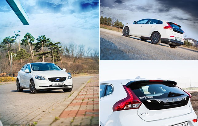 볼보 V40 전측면, 후측면, 후면 