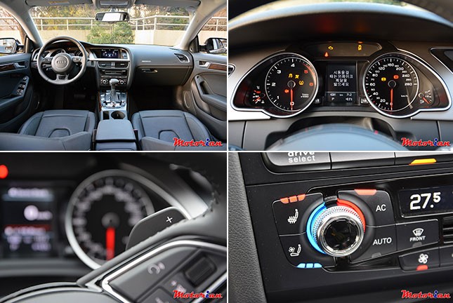 아우디 A5 스포트백 2.0 TDI 인테리어, 계시판, 패들 시프트 , MMI 컨트롤러 