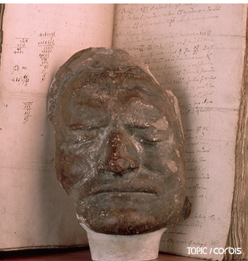 뉴턴의 데드 마스크와 그가 저술한 <프린키피아>원고